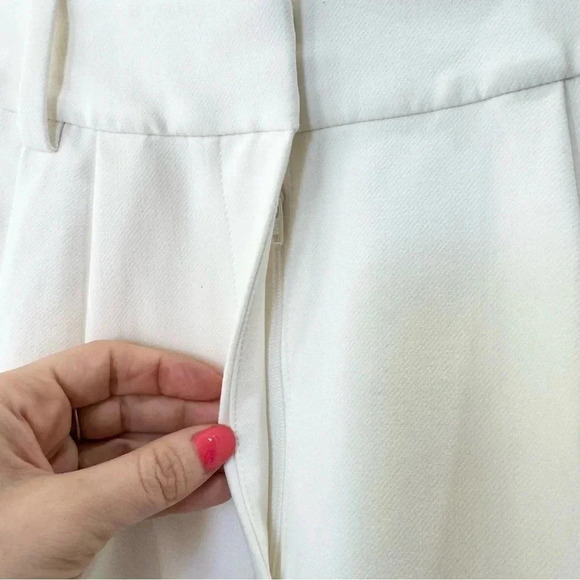 NWT Favorite Daughter Shortie Favorite Pant Wide Leg Trouser Ivory 12P Petite - Picture 11 of 15